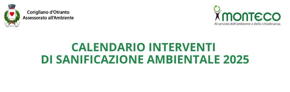 CALENDARIO INTERVENTO SANIFICAZIONE 2025